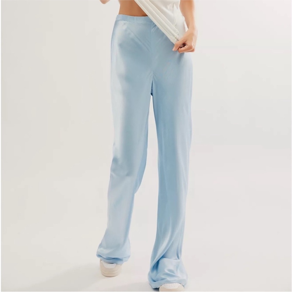 Shona Joy x Free People Camilla bias cut silk Light Blue Pants